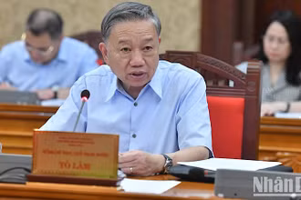 Tổng Bí thư, Chủ tịch nước Tô Lâm chủ trì họp Bộ Chính trị, Ban Bí thư về chỉ đạo khắc phục hậu quả cơn bão số 3. (Ảnh: ĐĂNG KHOA)
