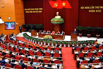 Hội nghị lần thứ 11 Ban Chấp hành Trung ương Đảng khóa XIII. (Ảnh: ĐĂNG KHOA)