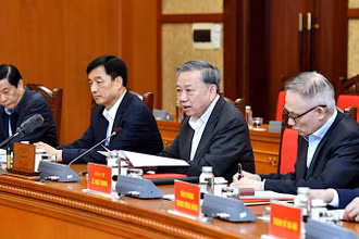 Tổng Bí thư Tô Lâm chủ trì làm việc với Đảng ủy Thanh tra Chính phủ và các cơ quan, đơn vị và thành phố Hà Nội. (Ảnh: ĐĂNG KHOA)