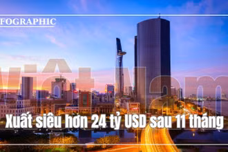 Việt Nam xuất siêu hơn 24 tỷ USD sau 11 tháng