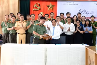 Lãnh đạo Báo Đồng Nai và Công an tỉnh Đồng Nai ký kết Quy chế phối hợp tăng cường công tác tuyên truyền.
