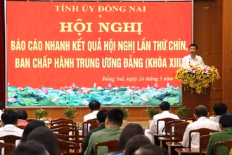 Quang cảnh Hội nghị tại Trụ sở Tỉnh ủy Đồng Nai.