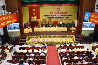 Quang cảnh Đại hội Mặt trận Tổ quốc tỉnh Đồng Nai lần thứ 10, nhiệm kỳ 2024-2029.