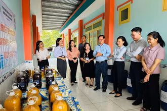 Lãnh đạo Ban Dân vận Tỉnh ủy, Sở Giáo dục và Đào tạo Đồng Nai đánh giá cao các dòng sản phẩm IMO của giáo viên trường mầm non Thanh Bình, xã Nhân Nghĩa, huyện Cẩm Mỹ. 