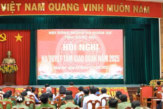 Quang cảnh hội nghị hạ quyết tâm giao quân năm 2025.