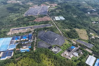 Toàn cảnh khu xử lý chất thải Quang Trung, nơi đang tiếp nhận, xử lý rác sinh hoạt lớn nhất tỉnh Đồng Nai.