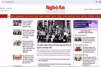 Giao diện mới Báo Nghệ An điện tử.