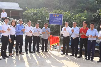 Khánh thành cầu dân sinh "Cùng em vượt lũ đến trường" ở Kỳ Sơn.