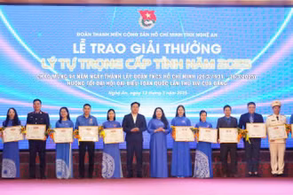 Các cán bộ Đoàn tiêu biểu của Nghệ An đạt Giải thưởng Lý Tự Trọng cấp tỉnh năm 2025.