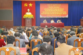 Quang cảnh hội nghị tổng kết thực hiện Nghị quyết 18-NQ/TW ngày 25/10/2017 của Ban Chấp hành Trung ương Đảng khóa XII.