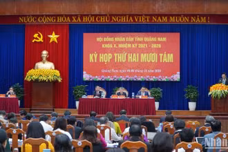 Quang cảnh kỳ họp thứ 28, Hội đồng nhân dân tỉnh Quảng Nam khóa 10, nhiệm kỳ 2021-2026.