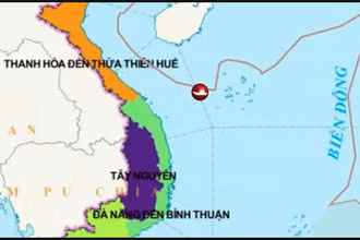 Vị trí tàu cá QNa-90187TS gặp nạn trên biển