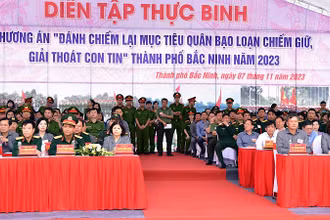 Thành phố Bắc Ninh diễn tập Khu vực phòng thủ năm 2023.