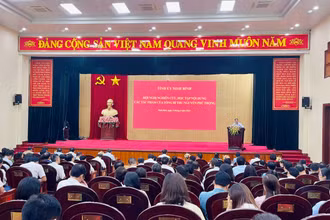Hội nghị được kết nối với 156 điểm cầu trên toàn tỉnh và gần 30.000 đại biểu tham dự. 