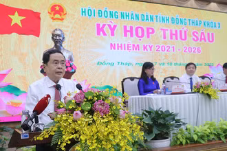 Đồng chí Trần Thanh Mẫn phát biểu tại kỳ họp.