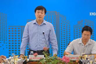Bí thư Tỉnh ủy Đồng Tháp Lê Quốc Phong phát biểu tại buổi làm việc với Sở Khoa học và Công nghệ. (Ảnh: HỮU NGHĨA)
