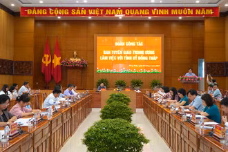 Đoàn công tác của Ban Tuyên giáo Trung ương làm việc với tỉnh Đồng Tháp.