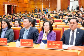 Các đồng chí lãnh đạo Tỉnh ủy, Hội đồng nhân dân, Ủy ban nhân dân tỉnh cùng đại diện các đơn vị, doanh nghiệp dự lễ phát động.