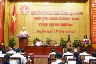 Các đại biểu dự Kỳ họp thứ 27 Hội đồng nhân dân tỉnh Lạng Sơn.