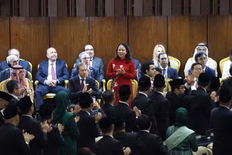 Phó Chủ tịch nước Võ Thị Ánh Xuân tham dự Lễ nhậm chức của Tổng thống Indonesia Prabowo Subianto, ngày 20/10/2024. (Ảnh: TTXVN)