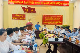 Đoàn kiểm tra số 7 của Tiểu Ban bảo vệ chính trị nội bộ Trung ương làm việc với Tỉnh ủy Bình Thuận.