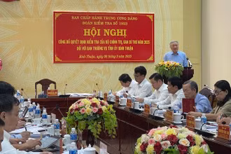 Đoàn kiểm tra làm việc với tỉnh Bình Thuận.