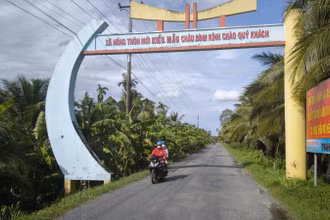 Xã nông thôn mới kiểu mẫu Châu Bình hai lần được phong tặng danh hiệu Anh hùng. (Ảnh: HOÀNG TRUNG)