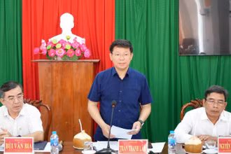Lãnh đạo tỉnh Bến Tre chủ trì tại buổi làm việc. (Ảnh: HOÀNG TRUNG)