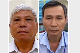 Các bị can Đặng Quang Việt và Nguyễn Thành Nhân (từ trái qua phải).