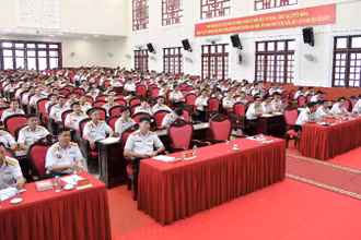 Các đại biểu tham dự hội nghị quán triệt nhiệm vụ đột phá toàn Quân chủng Hải quân năm 2025.