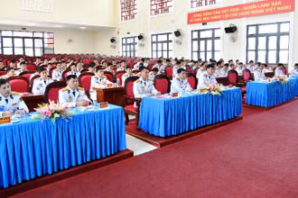 Quang cảnh Đại hội làm trước để rút kinh nghiệm của Đảng bộ bộ phận Hải đội 512, Vùng 5 Hải quân.