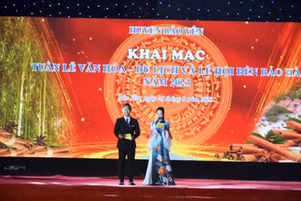 Khai mạc Tuần Văn hóa-Du lịch và Lễ hội đền Bảo Hà ở Lào Cai. (Ảnh: QUỐC HỒNG)