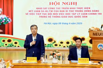 Đồng chí Ngô Đông Hải, Ủy viên Trung ương Đảng, Phó Trưởng Ban Tuyên giáo và Dân vận Trung ương phát biểu tại hội nghị. (Ảnh: TUẤN ANH)