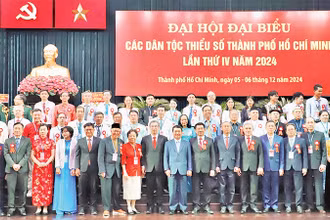 Các đại biểu dự Ðại hội đại biểu dân tộc thiểu số Thành phố Hồ Chí Minh lần thứ IV năm 2024. 