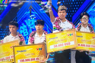 Lê Xuân Mạnh vô địch Đường lên đỉnh Olympia năm 2023 (Ảnh: VTV3)