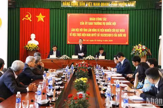 Đồng chí Nguyễn Đức Hải, Ủy viên Trung ương Đảng, Phó Chủ tịch Quốc hội chủ trì làm việc với tỉnh Lâm Đồng và Viện Nghiên cứu hạt nhân.