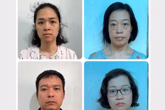 4 trong số 8 bị can (từ trái sang phải, từ trên xuống dưới): Nguyễn Nhật Linh; Đỗ Thị Hoa; Nguyễn Quý Khái; Bùi Thị Mai Hương.