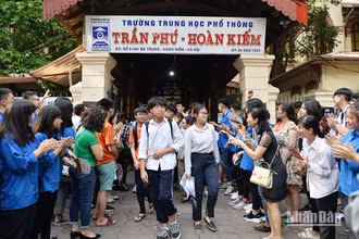 Tại kỳ thi vào lớp 10. (Ảnh: THUỶ NGUYÊN)