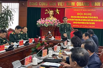 Đại tướng Phan Văn Giang, Bộ trưởng Quốc phòng phát biểu và giao nhiệm vụ cho Tỉnh ủy Hải Dương.
