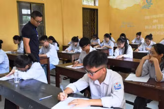 Một điểm thi tốt nghiệp THPT năm 2024 trên địa bàn huyện Nam Trực, tỉnh Nam Định. (Ảnh minh họa)