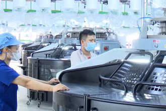 Lao động tại Công ty trách nhiệm hữu hạn Top Textiles của Tập đoàn Toray, Nhật Bản, tỉnh Nam Định. (Ảnh: XUÂN TRƯỜNG)