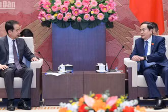 Chủ tịch Quốc hội Trần Thanh Mẫn tiếp Đại sứ Trung Quốc Hà Vĩ.