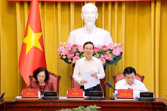 Chủ tịch nước Võ Văn Thưởng phát biểu tại hội nghị. (Ảnh: Hồng Quân)