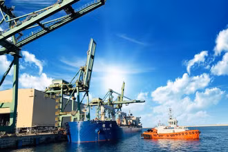 Một góc hệ thống cảng nước sâu Sơn Dương, Vũng Áng, thị xã Kỳ Anh, Hà Tĩnh.