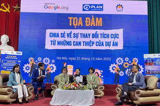Tọa đàm tại lễ tổng kết dự án. (Ảnh: Plan International Việt Nam)