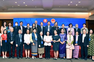 Các đại biểu dự hội thảo tại đầu cầu Hà Nội (Ảnh: Molisa).