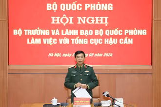 Đại tướng Phan Văn Giang phát biểu tại buổi làm việc.