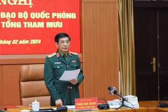 Đại tướng Phan Văn Giang phát biểu tại hội nghị.