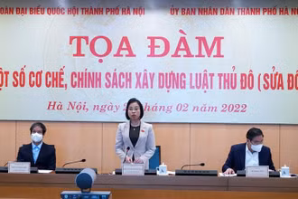 Tọa đàm "Một số cơ chế, chính sách xây dựng Luật Thủ đô (sửa đổi)". (Ảnh: Linh Nguyễn)