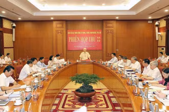Tổng Bí thư Nguyễn Phú Trọng phát biểu chỉ đạo phiên họp thứ 22 của Ban Chỉ đạo Trung ương về phòng, chống tham nhũng, tiêu cực. (Ảnh TTXVN)